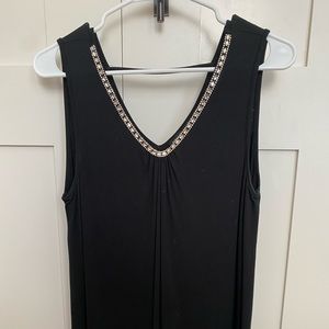 Black dressy tank with accents